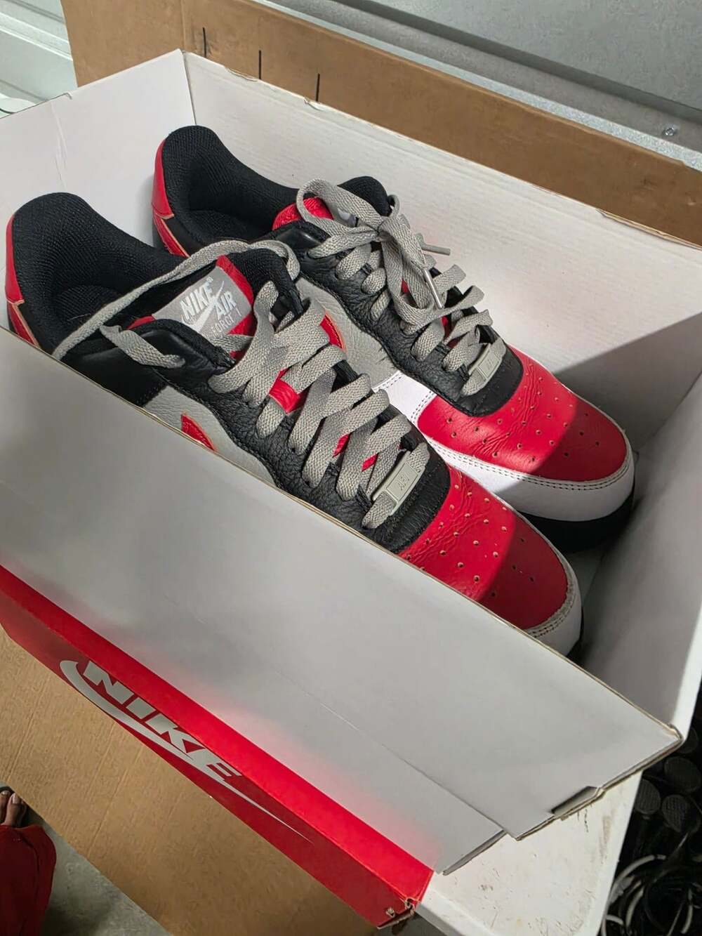 Nike Air Force 1 By You Chicago Black Toe Size 10.5